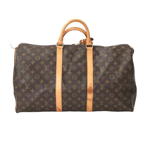 LOUIS VUITTON Authentic Brown Monogram Canvas Keepall 50 Boston Bag - Picture 2 of 16